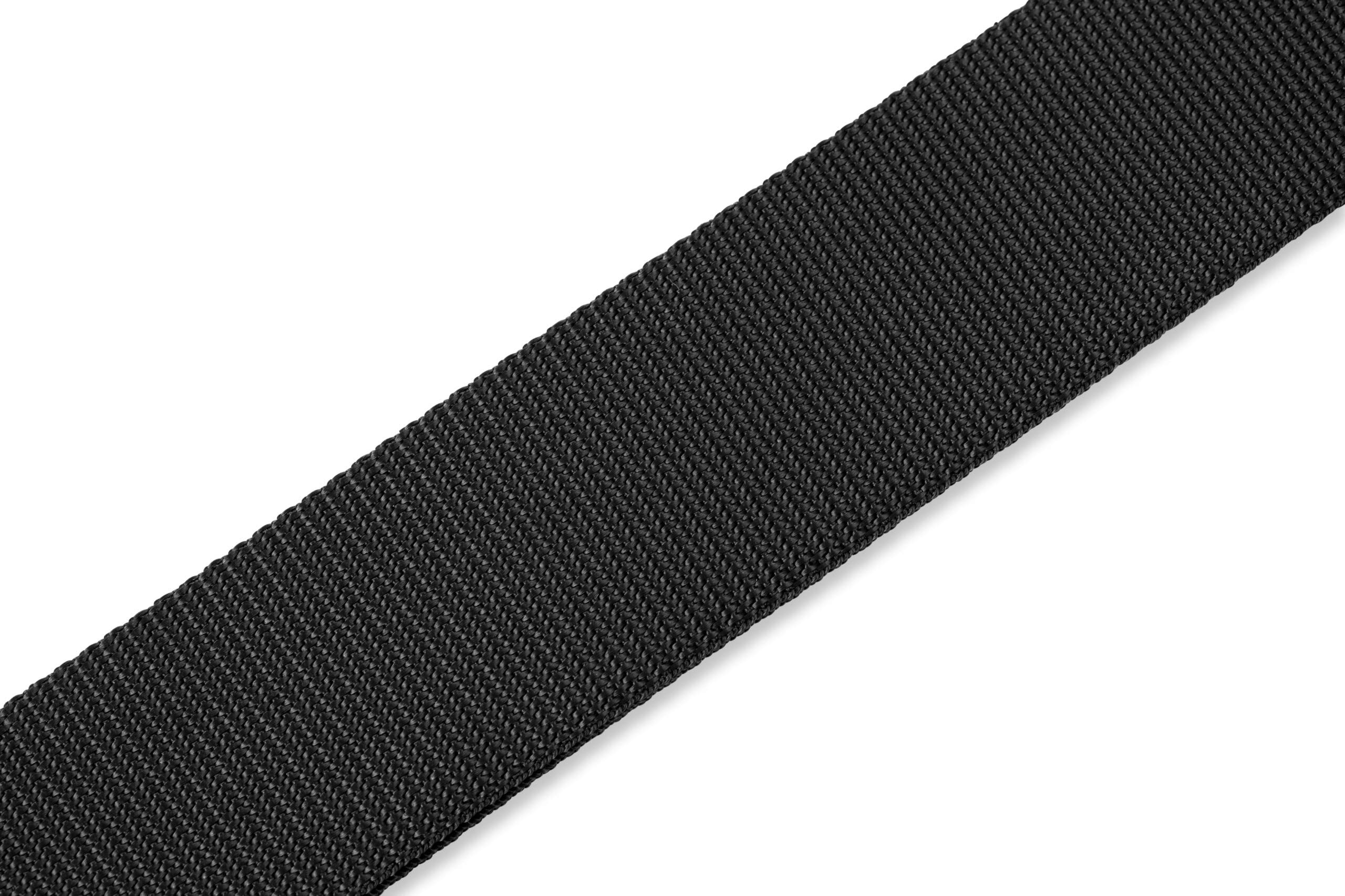 Levy's Leathers 2'' Polypropylene Guitar Strap with Genuine Leather Ends and Tri-glide Adjustment; Black (M8POLY-BLK)